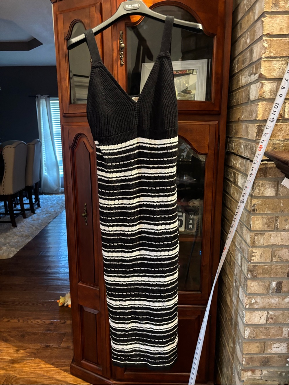 Striped Knit Sleeveless Maxi Dress